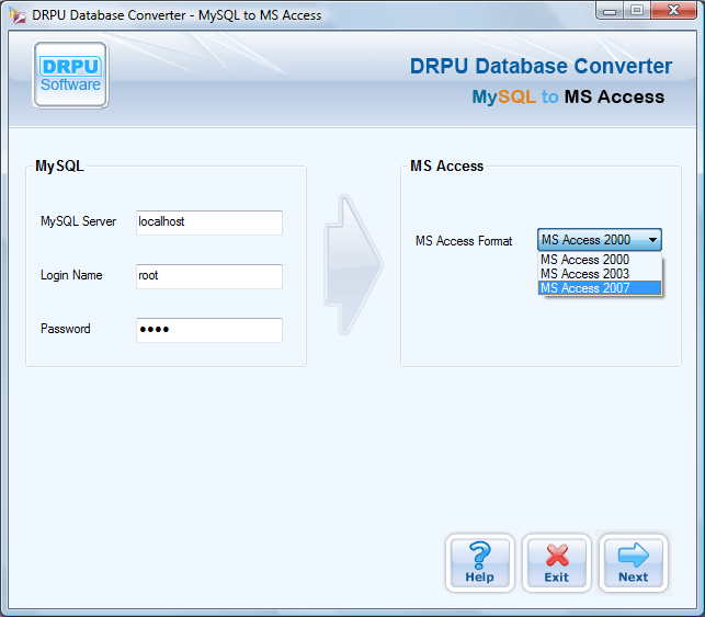 MySQL to MS Access Database Converter