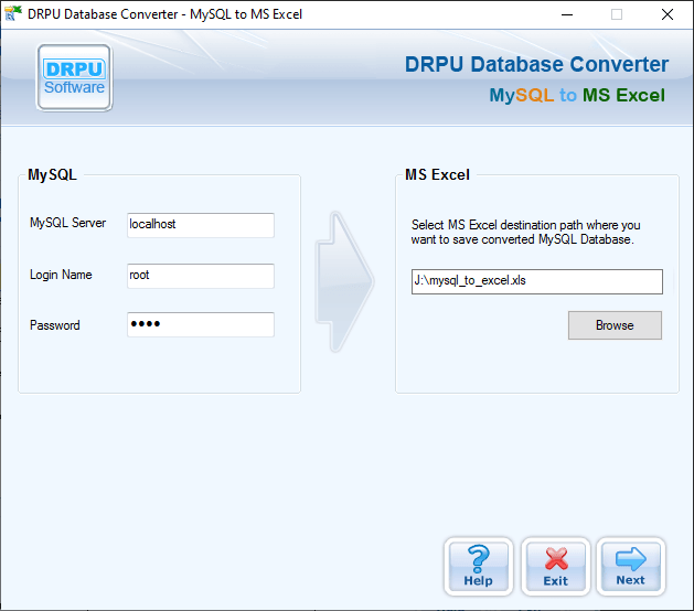 MySQL to MS Excel Database Converter